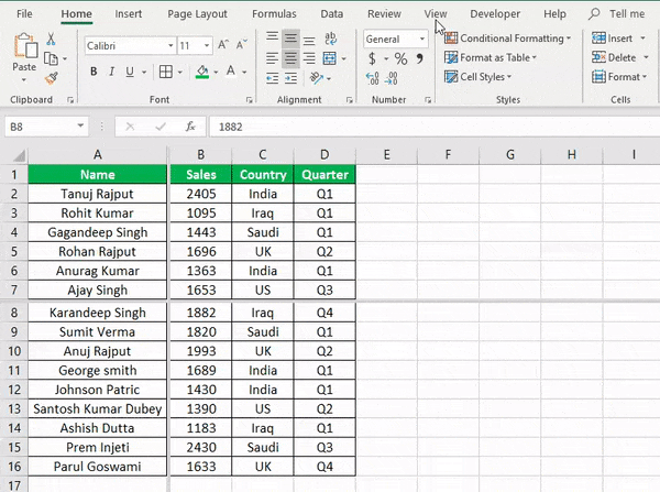 excel remove double split screen in excel for mac